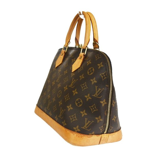 LOUIS VUITTON LV Logo Alma Hand Bag Monogram Leather BN France M51130 86SG484 - Picture 4 of 14